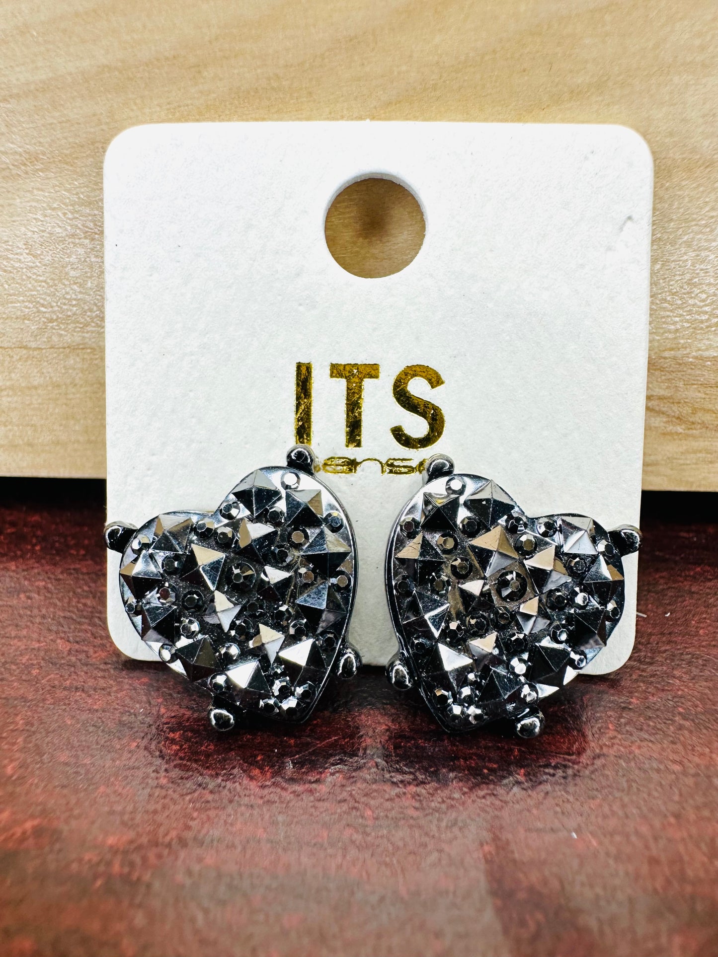 Jeweled Heart Studs (See other Colors)