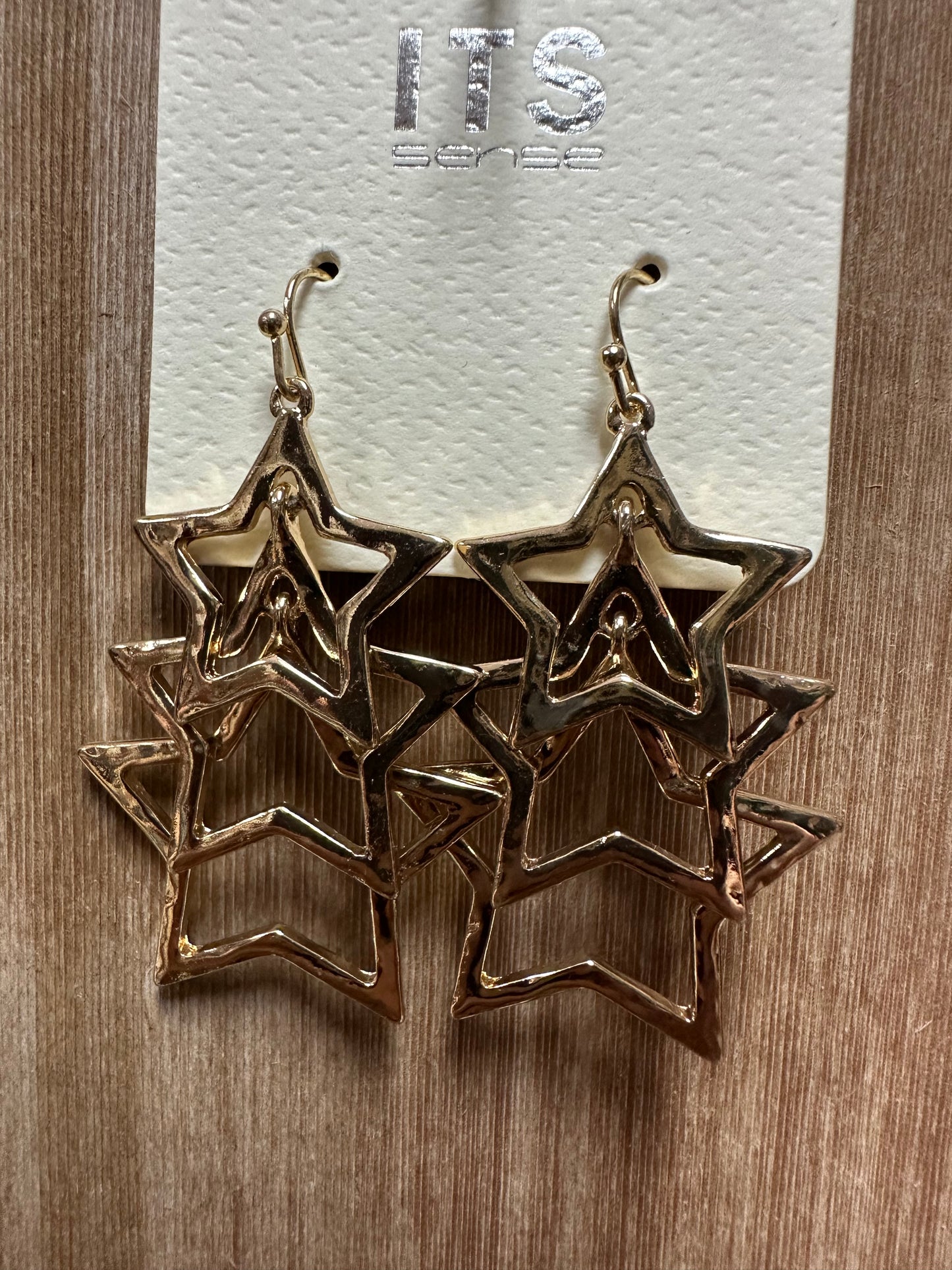 Gold Triple Stars Dangle