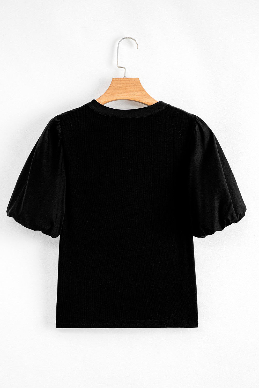 Black Satin Sleeve Top