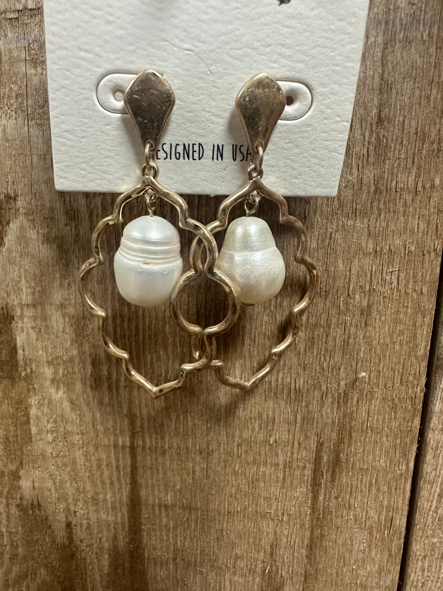 Gold Pearl Dangle
