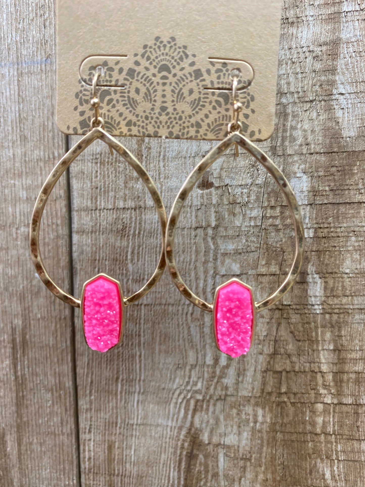 Druzy Stone Hoop (See other Colors)