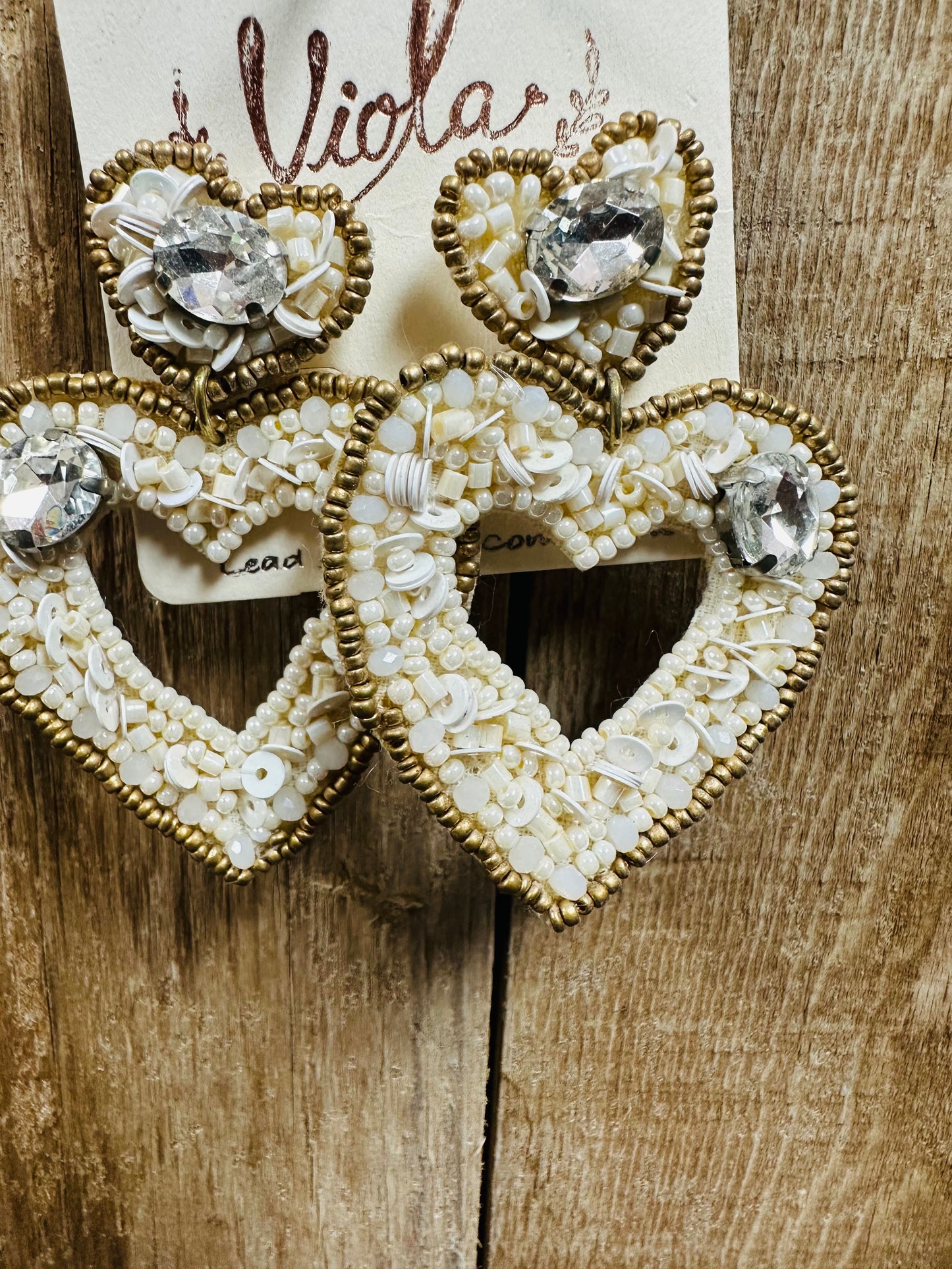 Beaded Hollow Heart