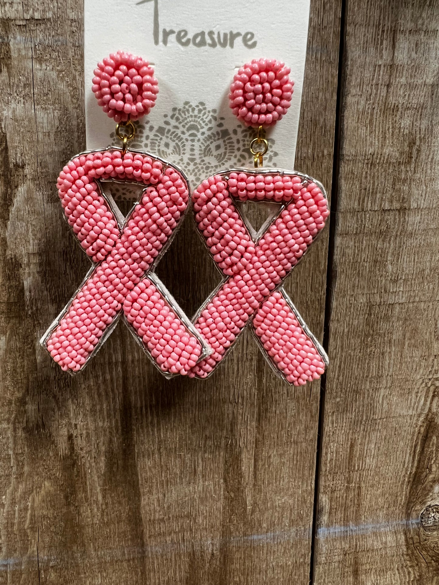 Beaded Pink Ribbon