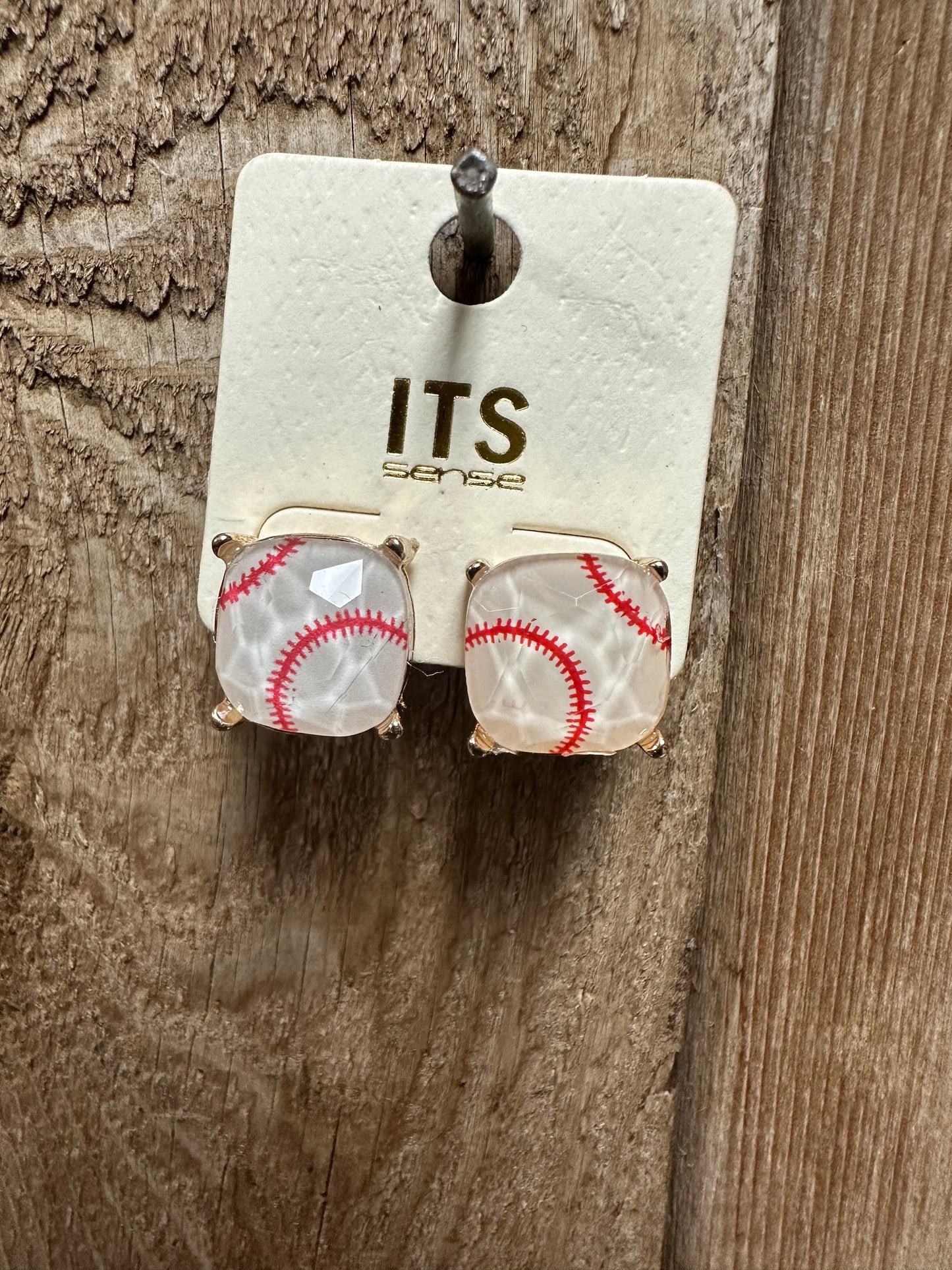 Gold Baseball Studs