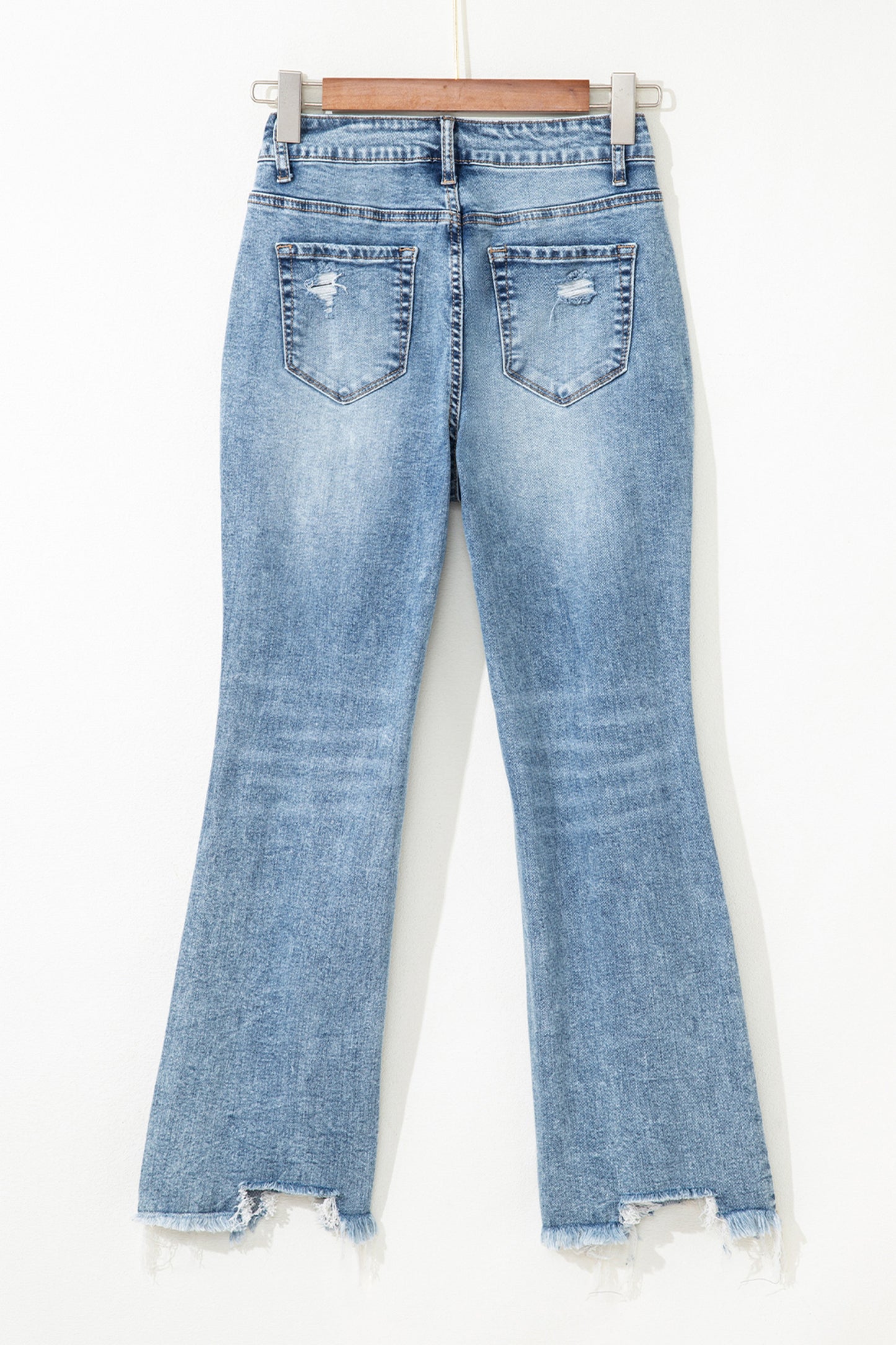 Washed torn jeans