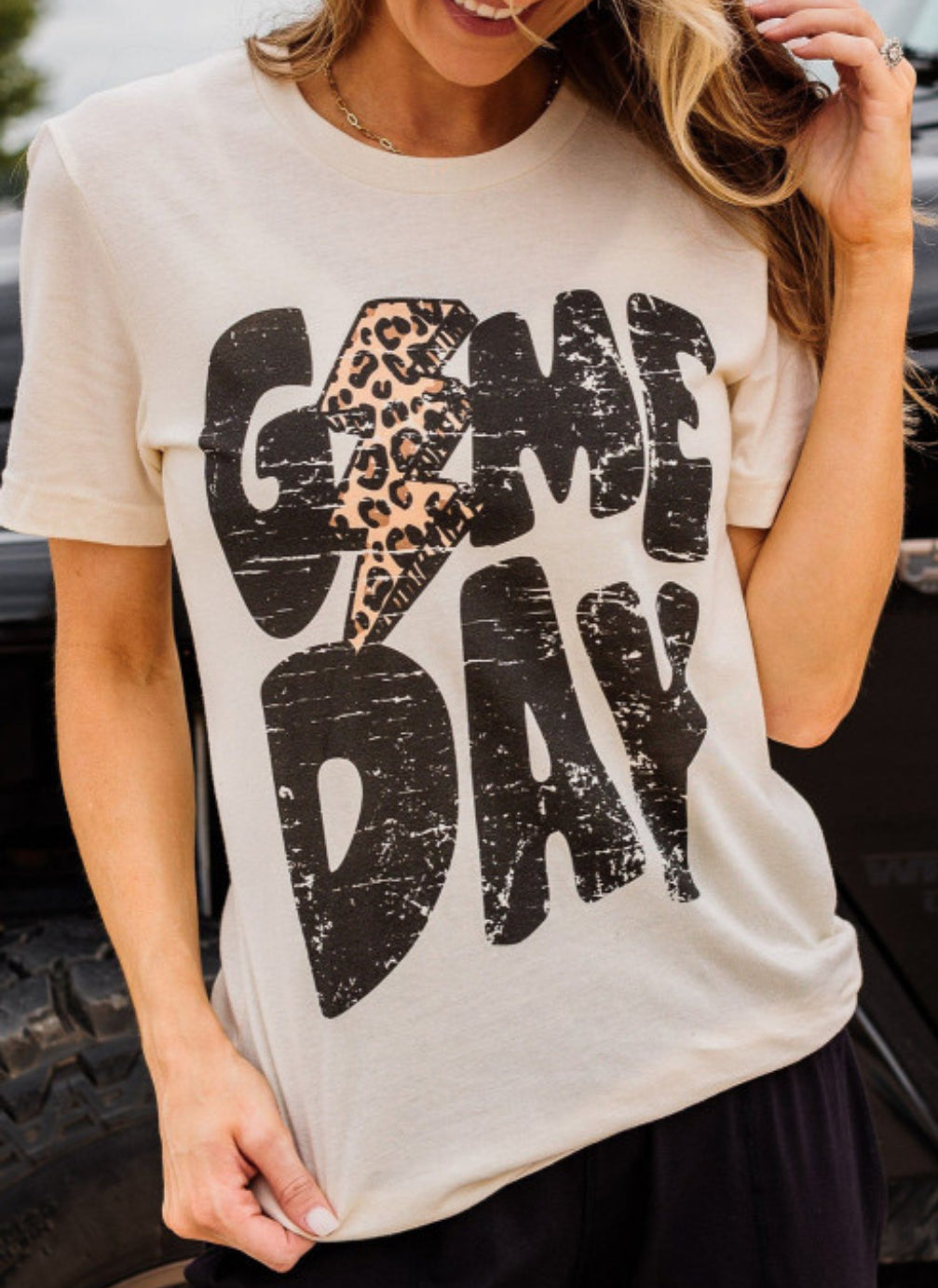 Tan Game Day Lighting Tee