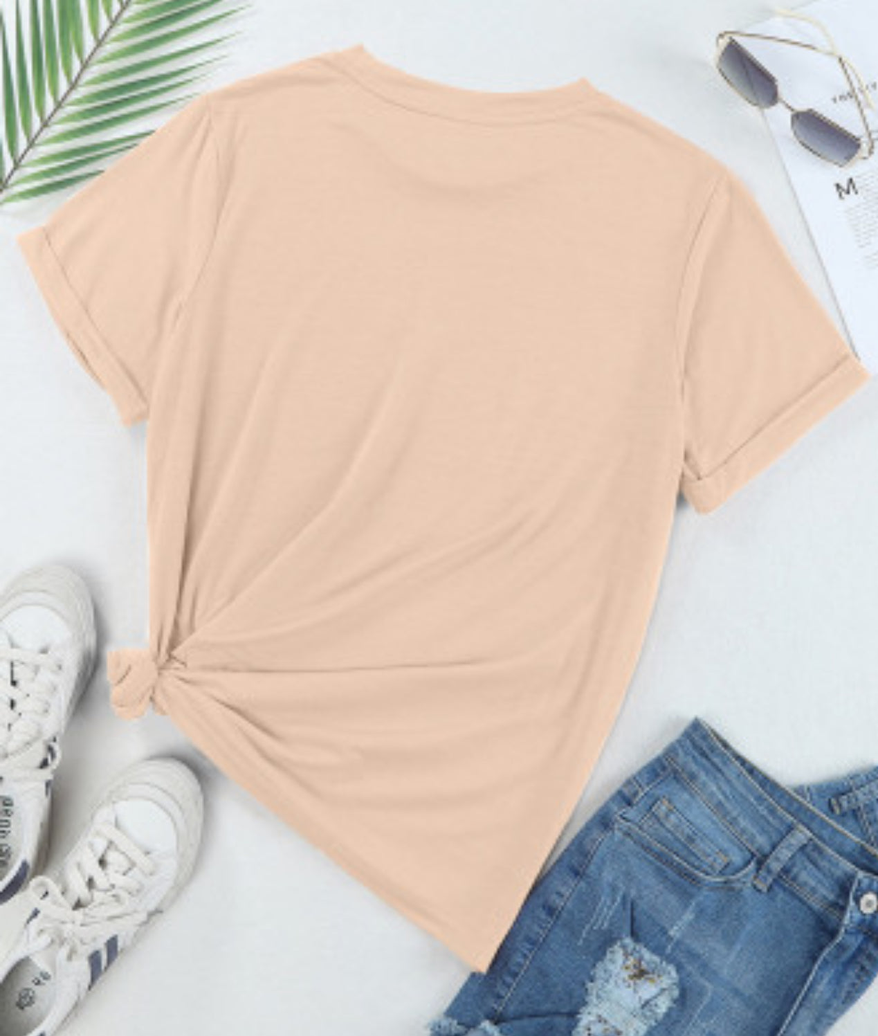 Tan Sequins Boots Tee