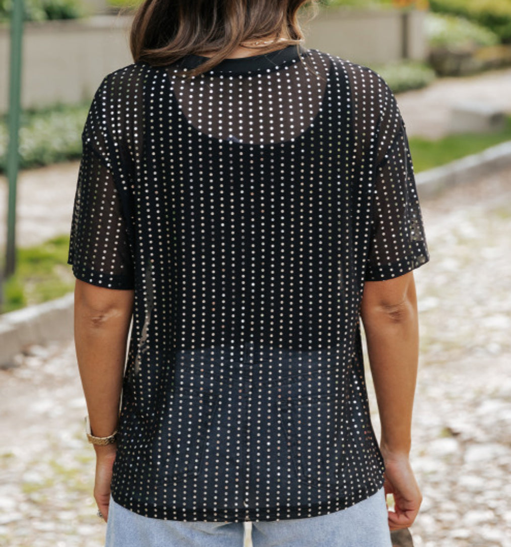 Black & Silver Top