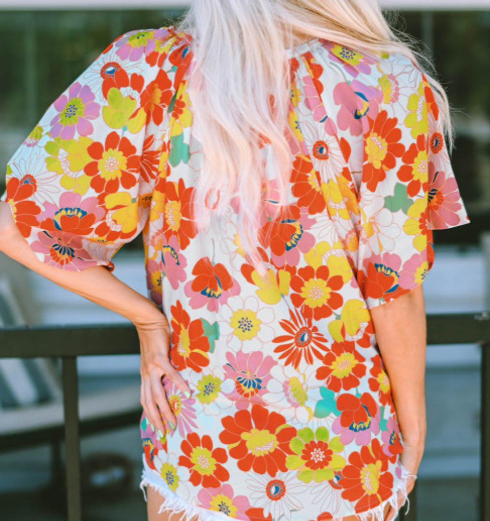 Floral V-Neck Blouse