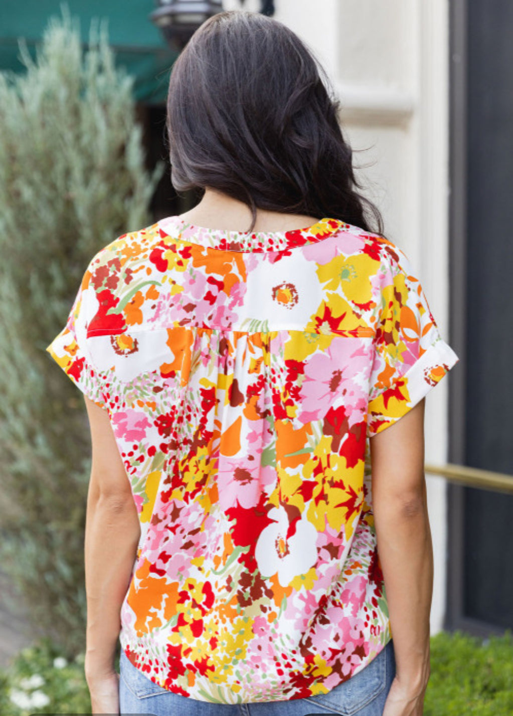 V-Neck Floral Blouse