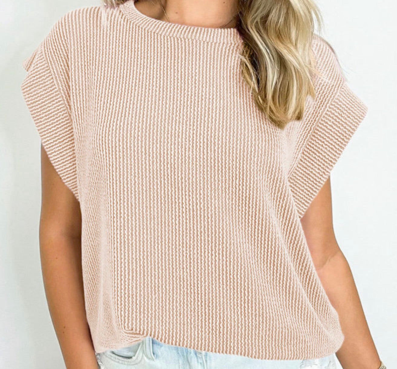 Ribbed Beige Top