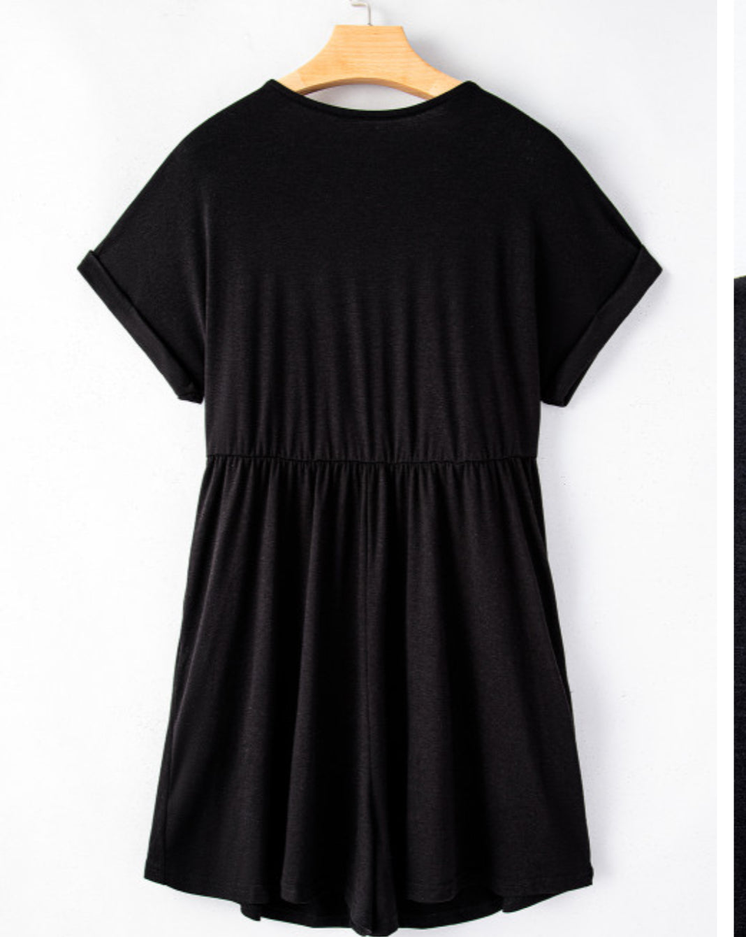 Black Buttoned Romper