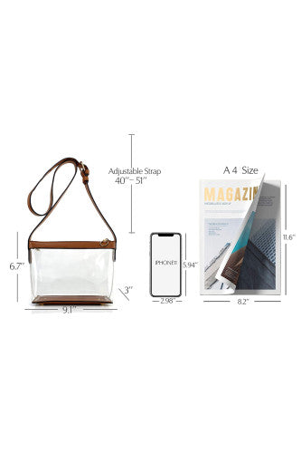 Clear Brown Line Purse