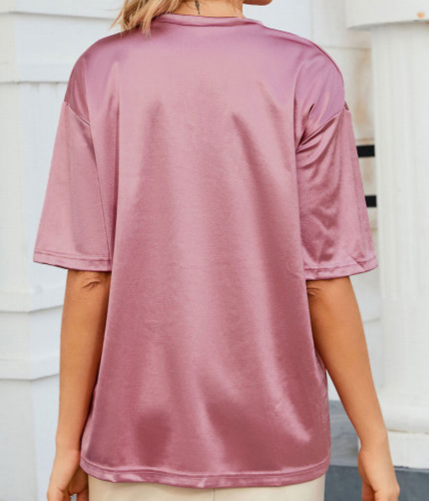 Mauve Metallic Pocket Top