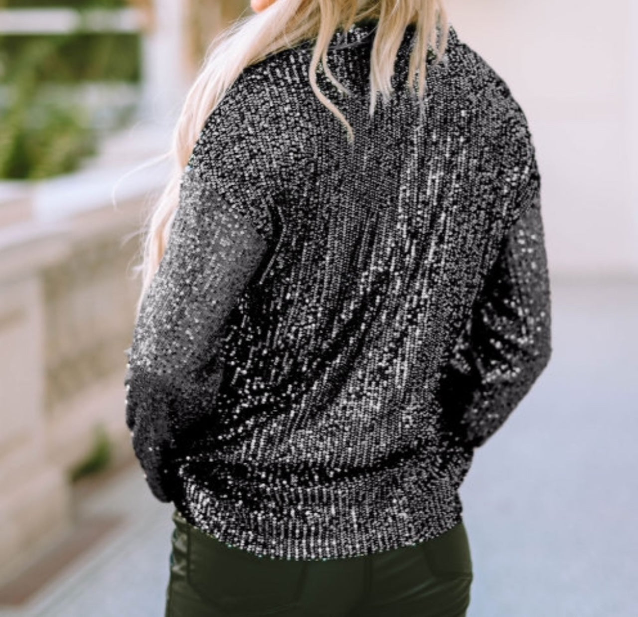 Gray Sequins Top