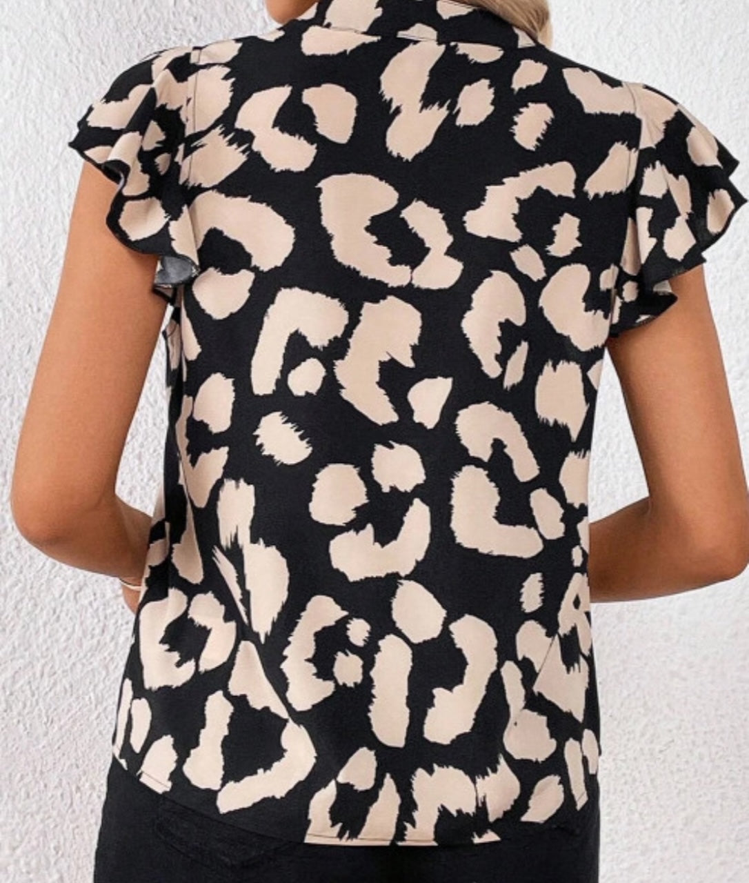 Leopard Black & Cream Blouse