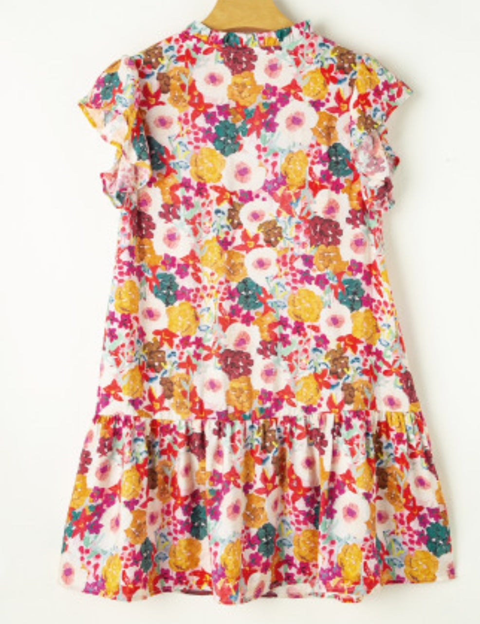 Floral Ruffle Sleeve Dress