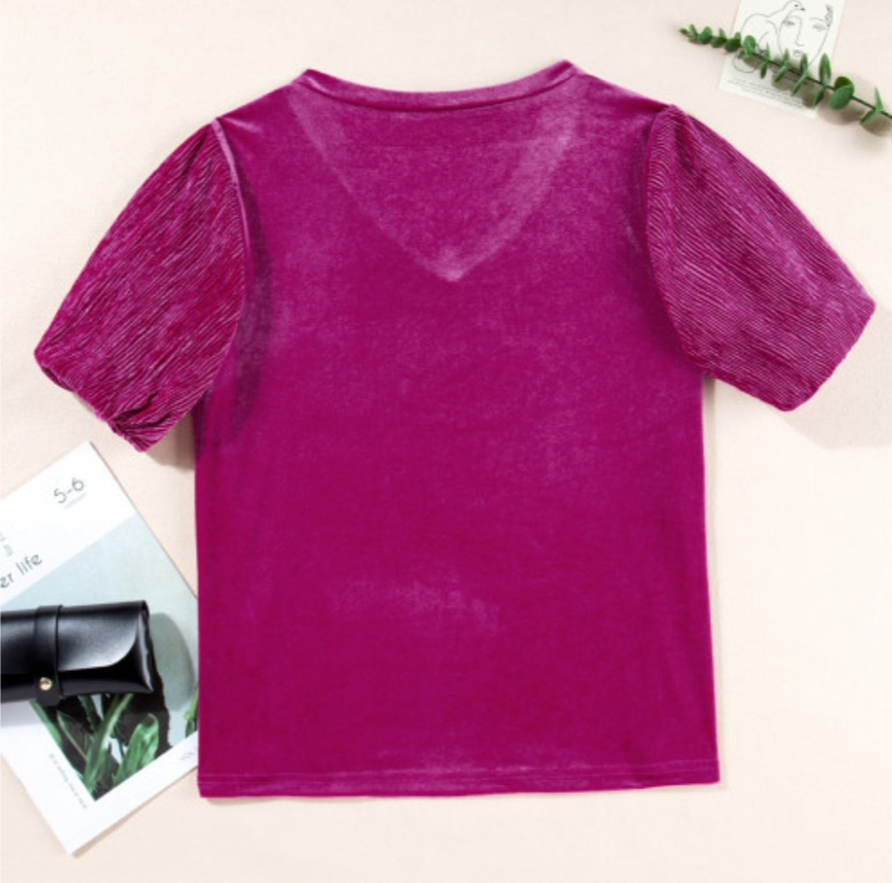 Magenta Velvet Top