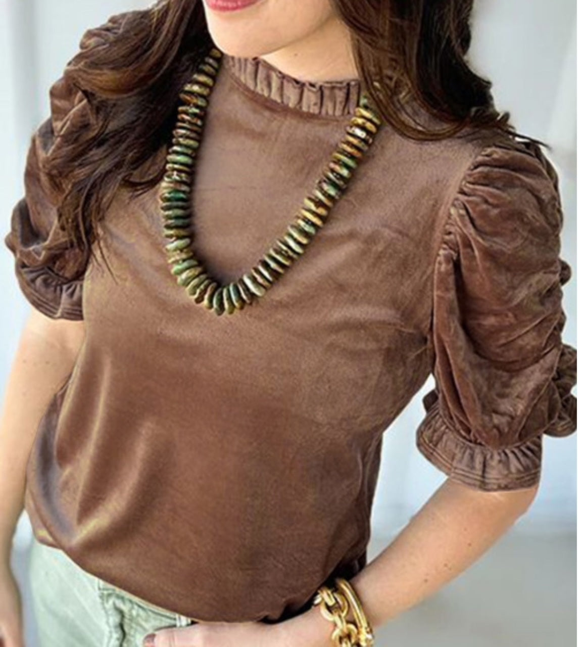 Brown Velvet Top