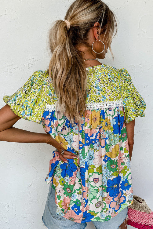 Pastel Floral Blouse