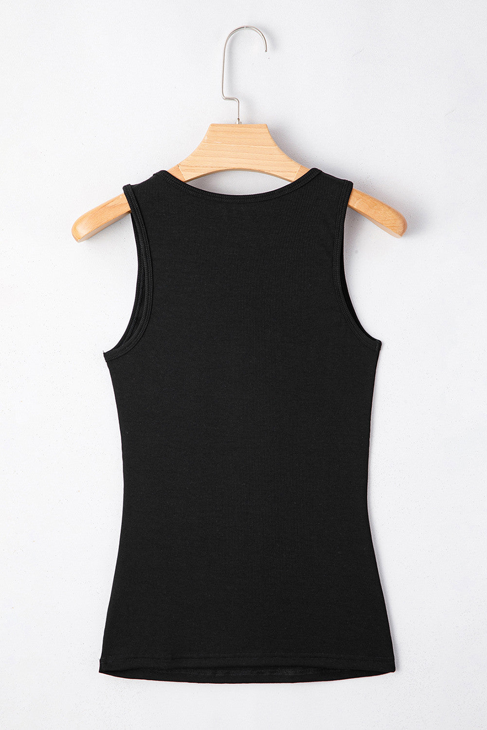 Black Sleeveless Ribbed Top