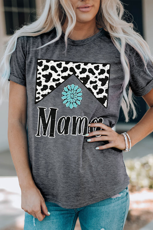 Cow Print Mama Tee