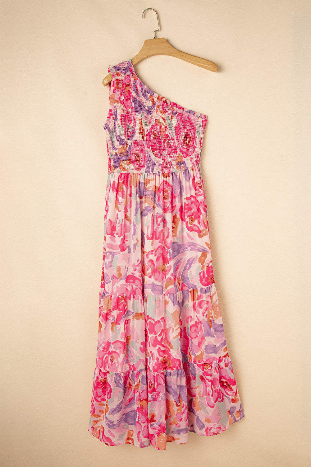 One Shoulder Floral Dress