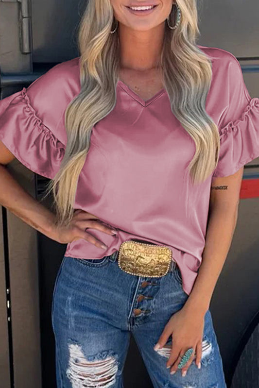 Mauve Satin Blouse