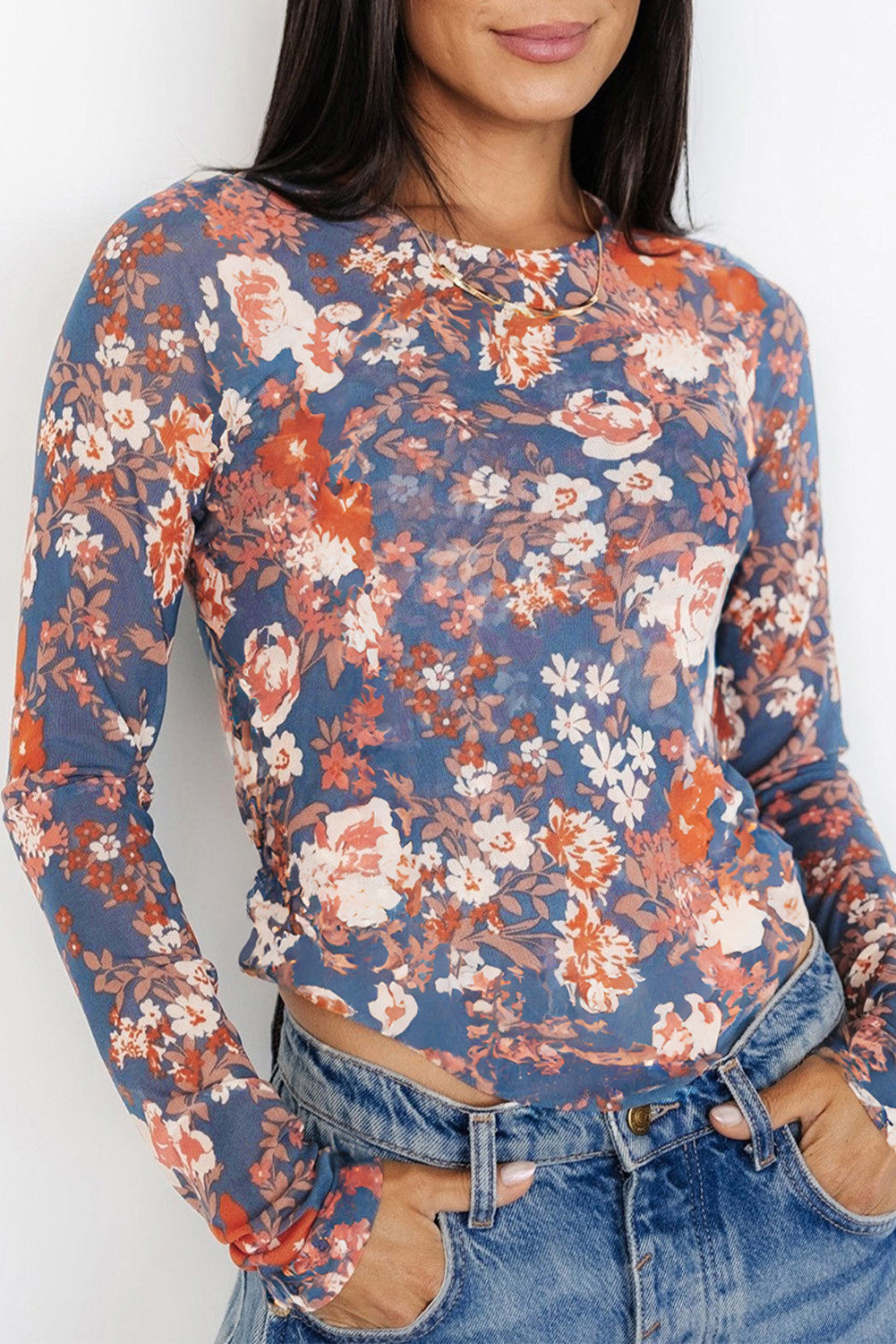 Floral Mesh LS