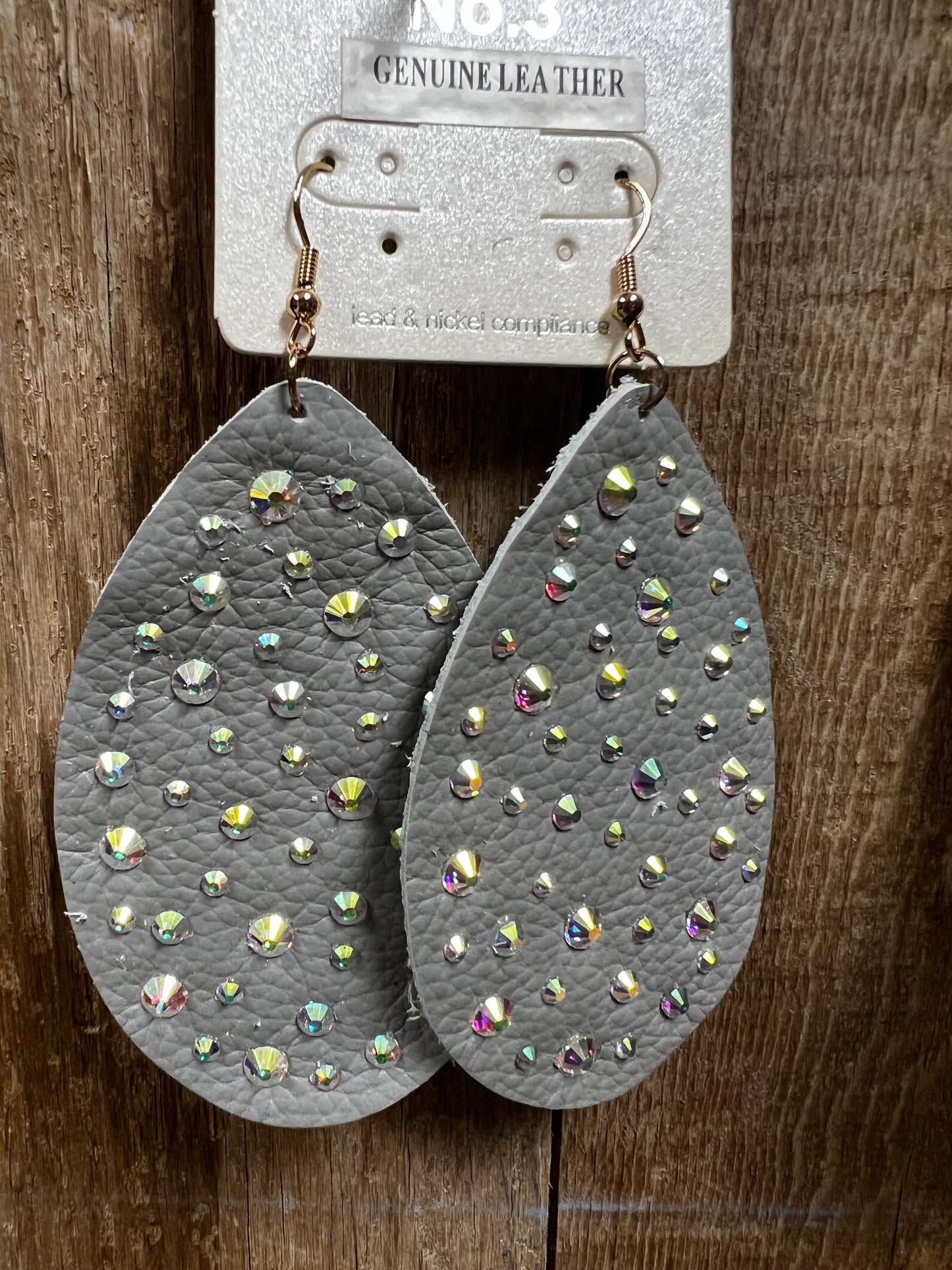 Shiny Stone Leather Teardrop (See other Colors)