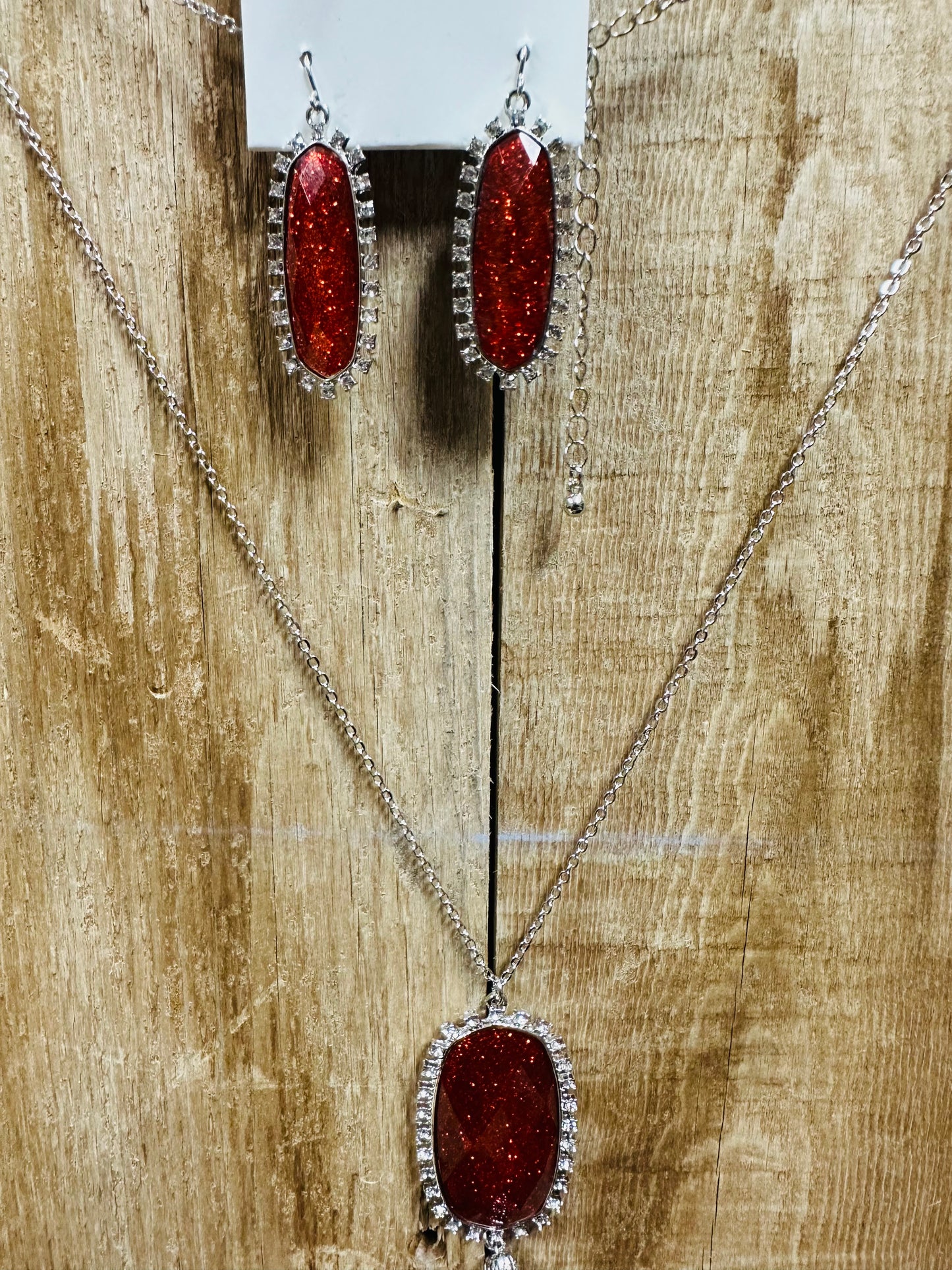 Jeweled Necklace and Earrings (See other Colors)