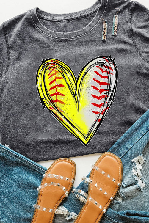 Half Softball Half Baseball Tee