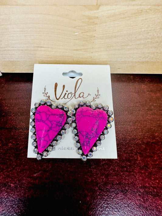 Stone Heart Stud (See other Colors)
