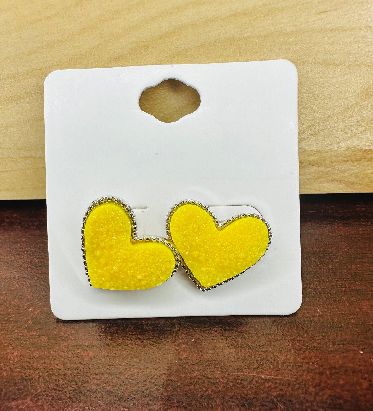 Druzy Heart Studs (See other Colors)