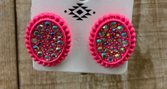 Jeweled Oval Stud