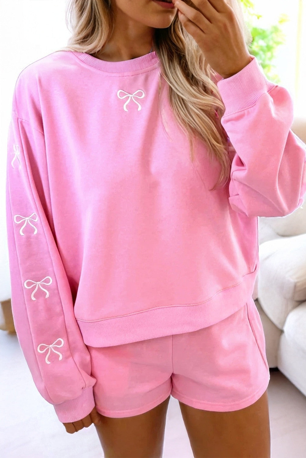 Baby Pink Bow Short Set