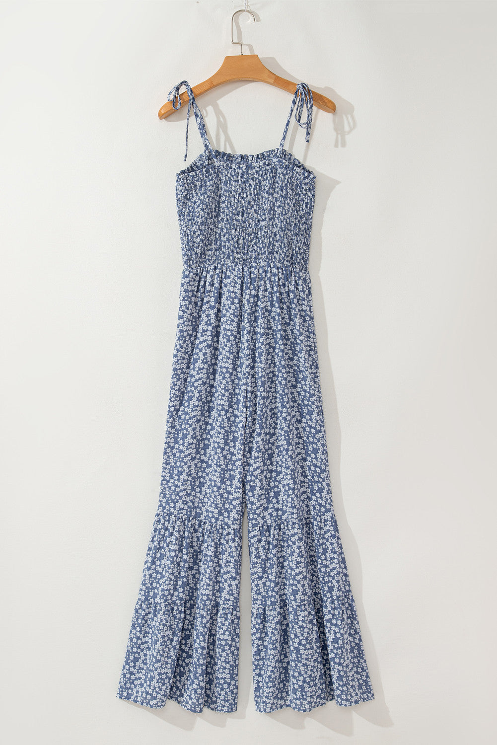 Blue Floral Wide Leg Pants