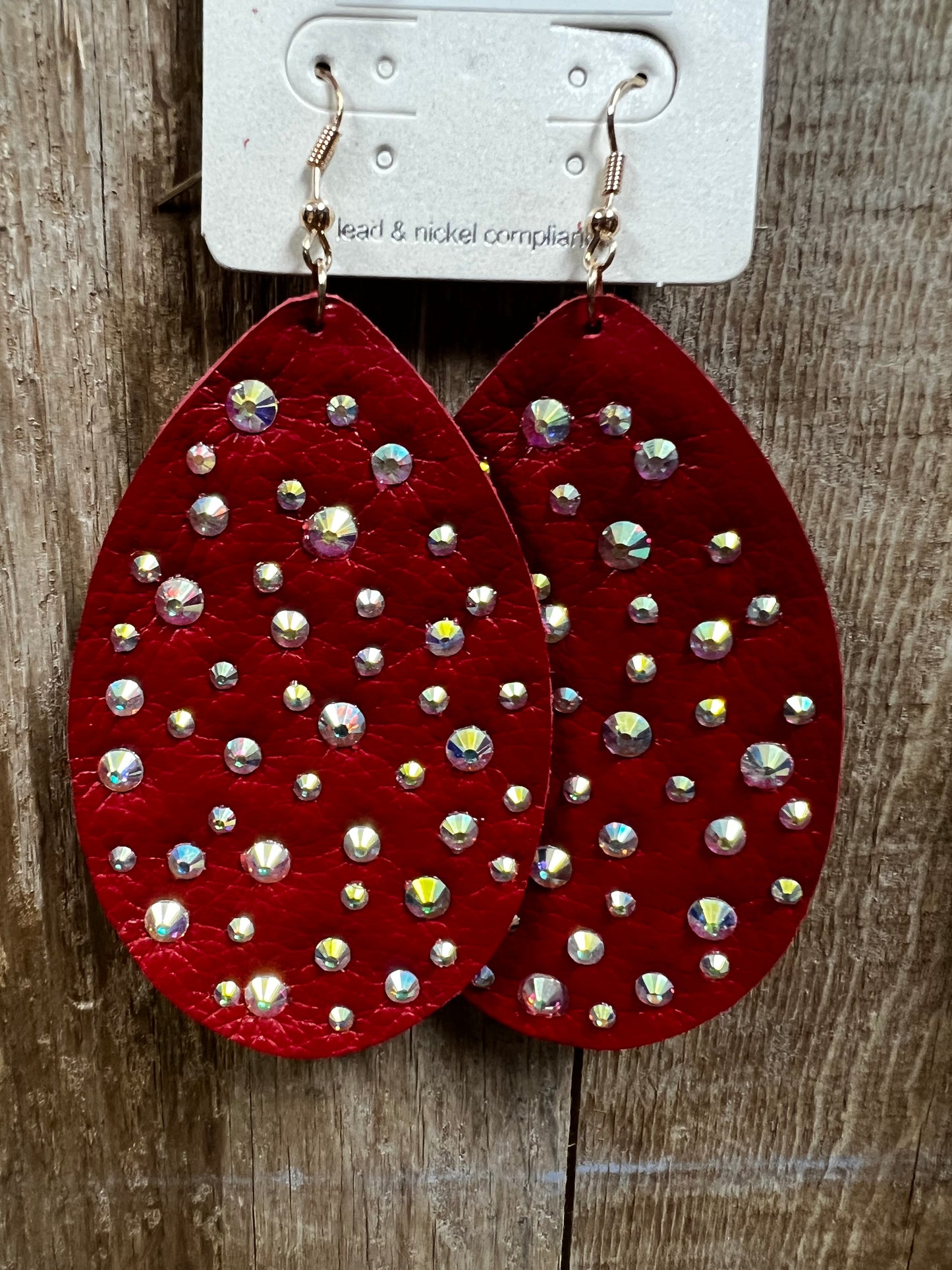 Shiny Stone Leather Teardrop (See other Colors)