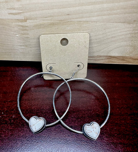 Stone Heart Hoop (See other Colors)
