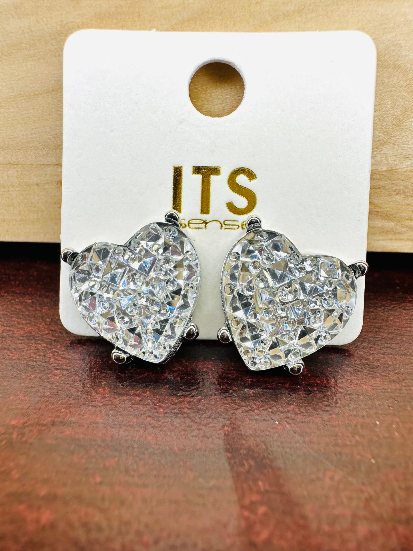 Jeweled Heart Studs (See other Colors)