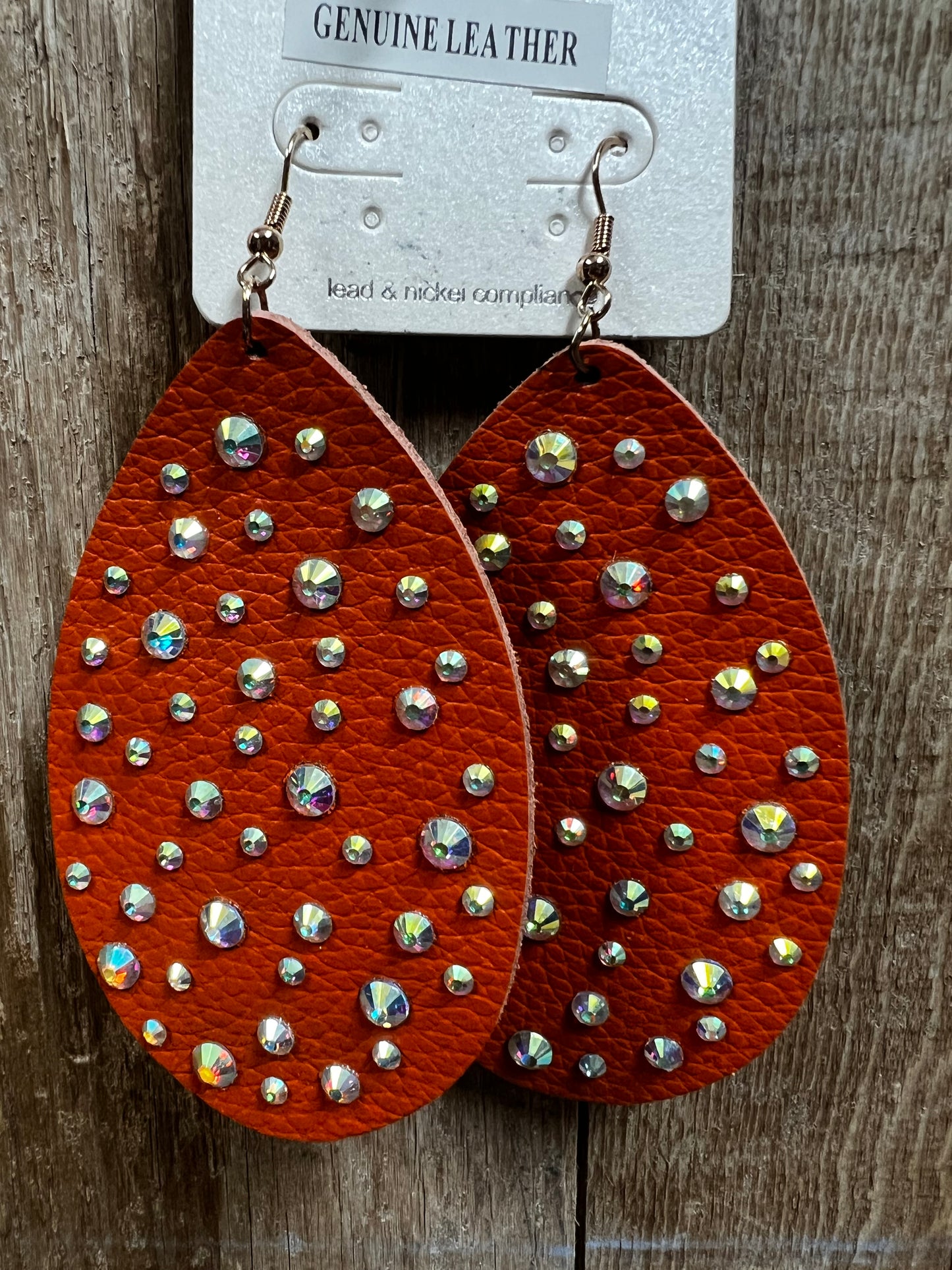 Shiny Stone Leather Teardrop (See other Colors)