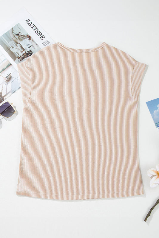 Ribbed Beige Top