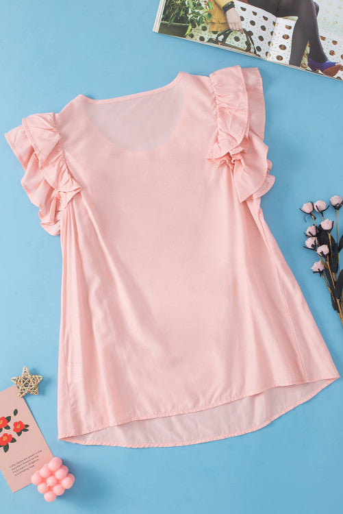 Baby Coral Ruffle Blouse