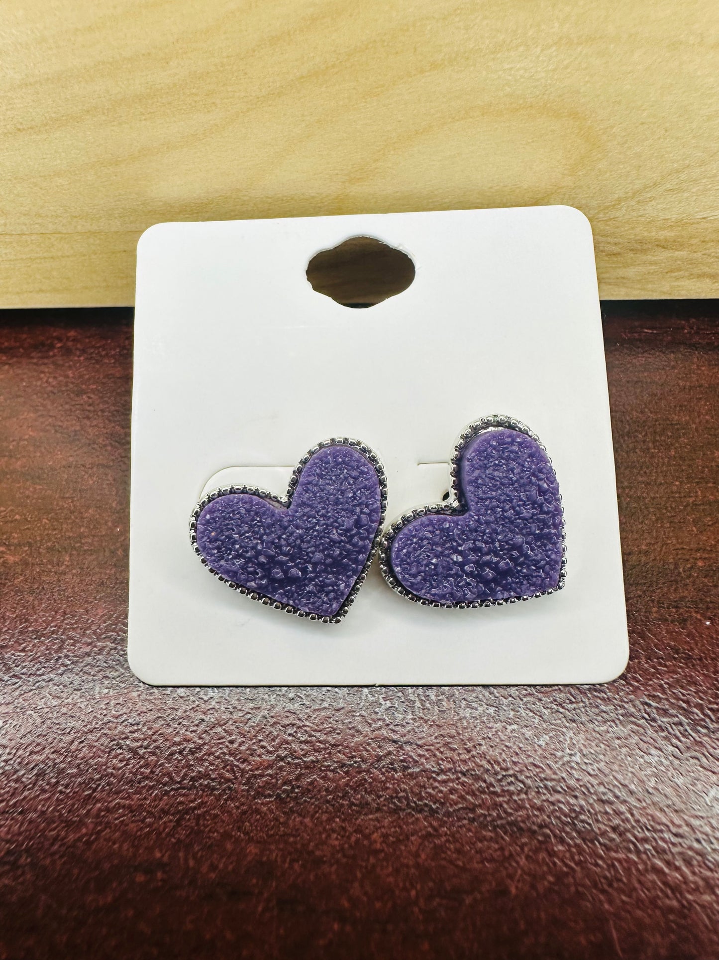 Druzy Heart Studs (See other Colors)