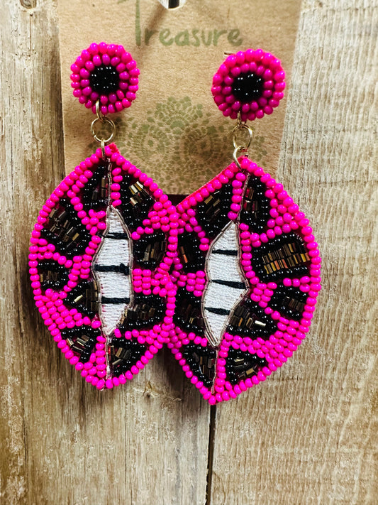 Beaded Cheetah Lips (See other Colors)