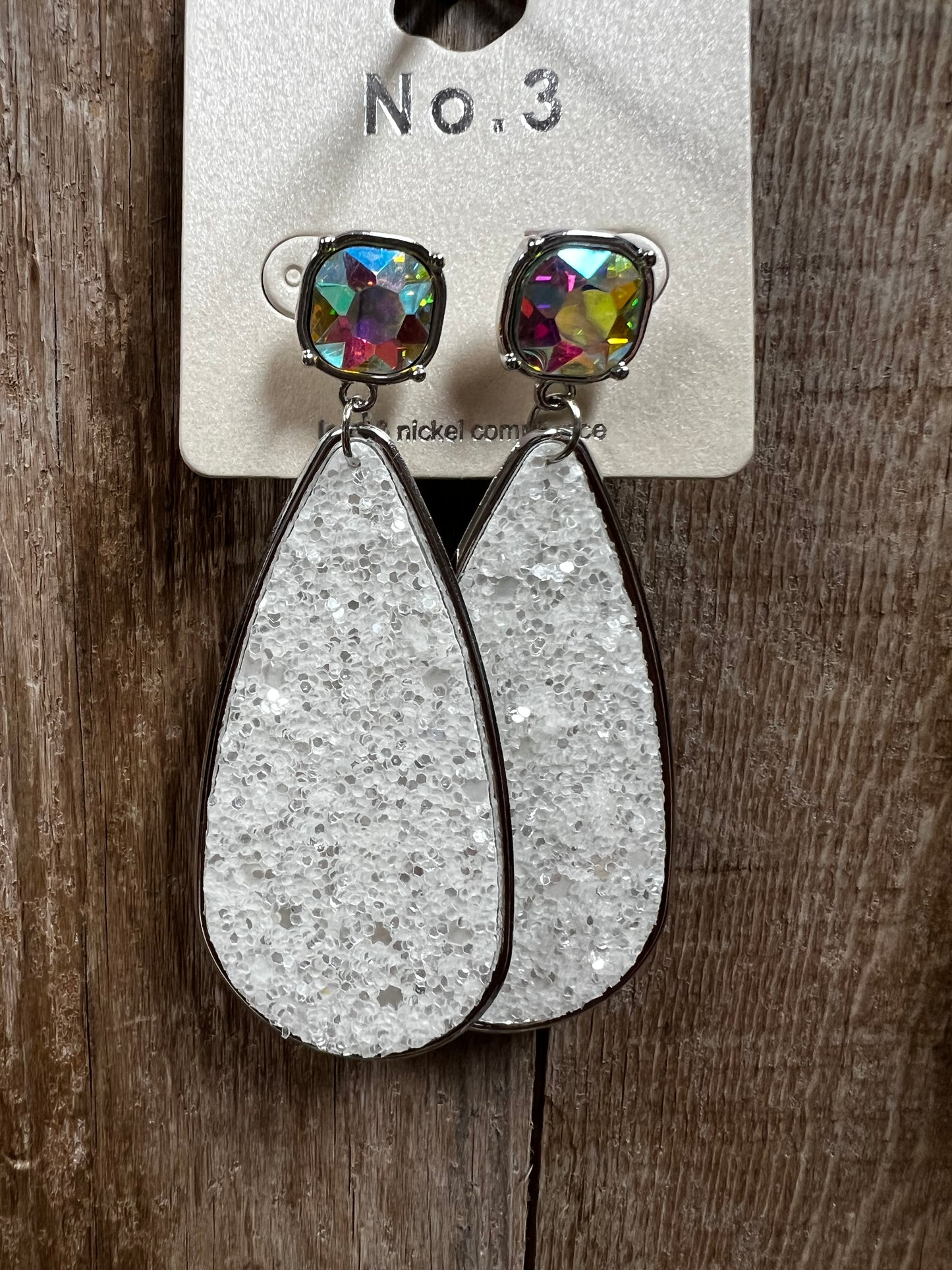 Glitter Blind Stud Teardrop (See other Colors)