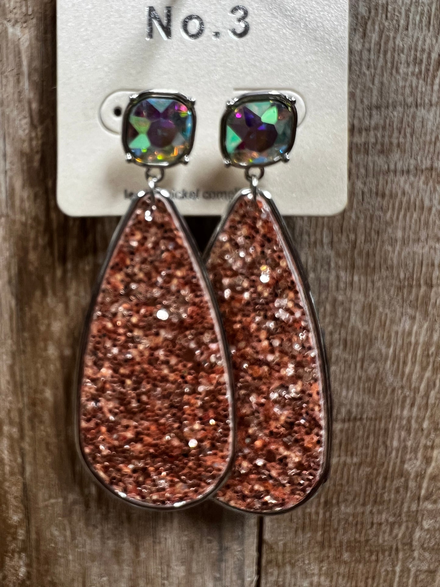 Glitter Blind Stud Teardrop (See other Colors)