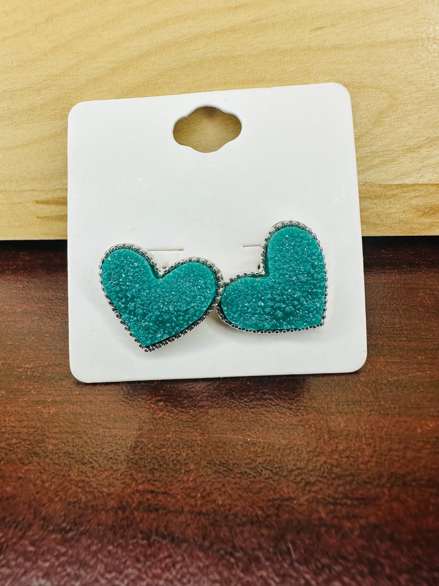 Druzy Heart Studs (See other Colors)