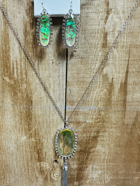 Jeweled Necklace and Earrings (See other Colors)