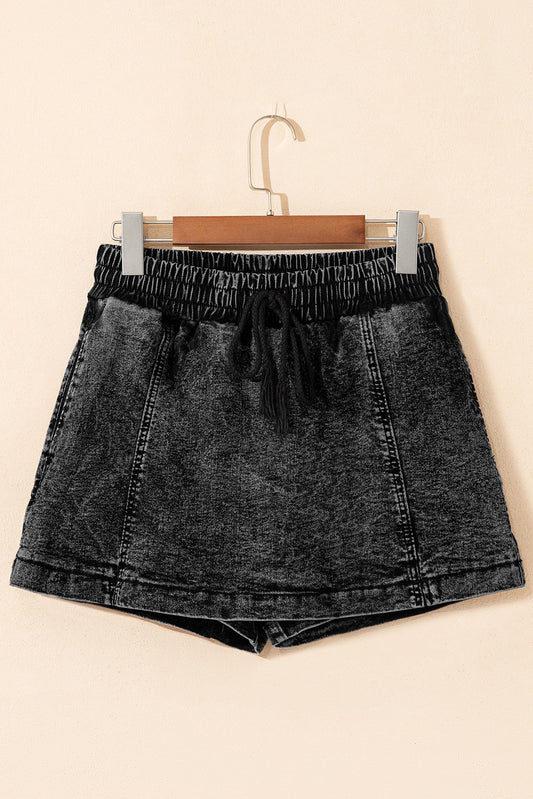 Black Denim Skort